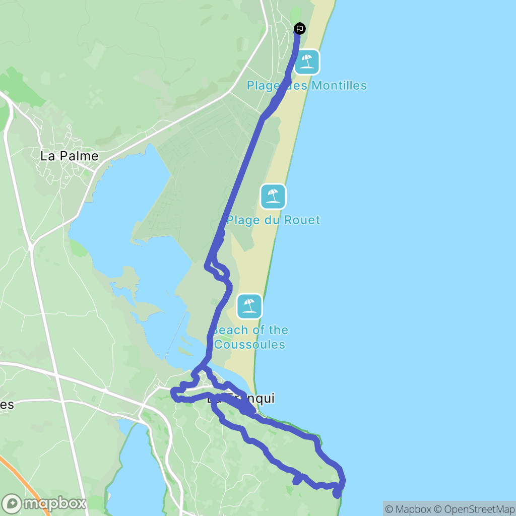 Port-la-Nouvelle : carte du parcours de randonnée - France