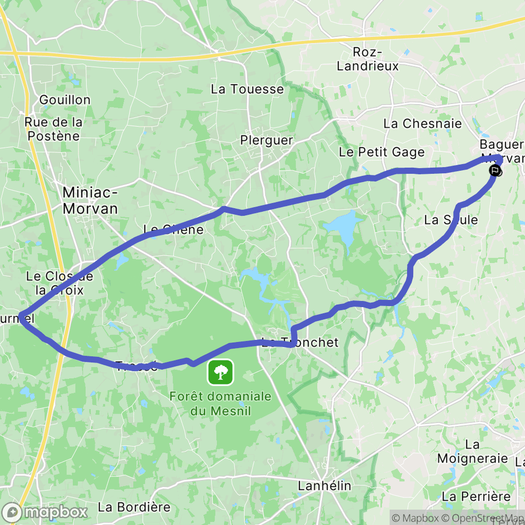 Baguer-Morvan : carte du parcours de randonnée - France