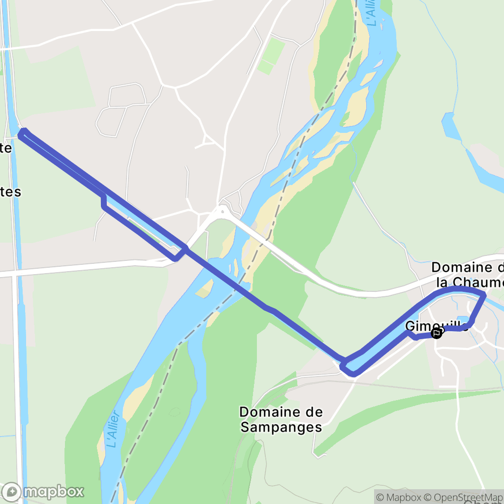 Gimouille : carte du parcours de randonnée - France
