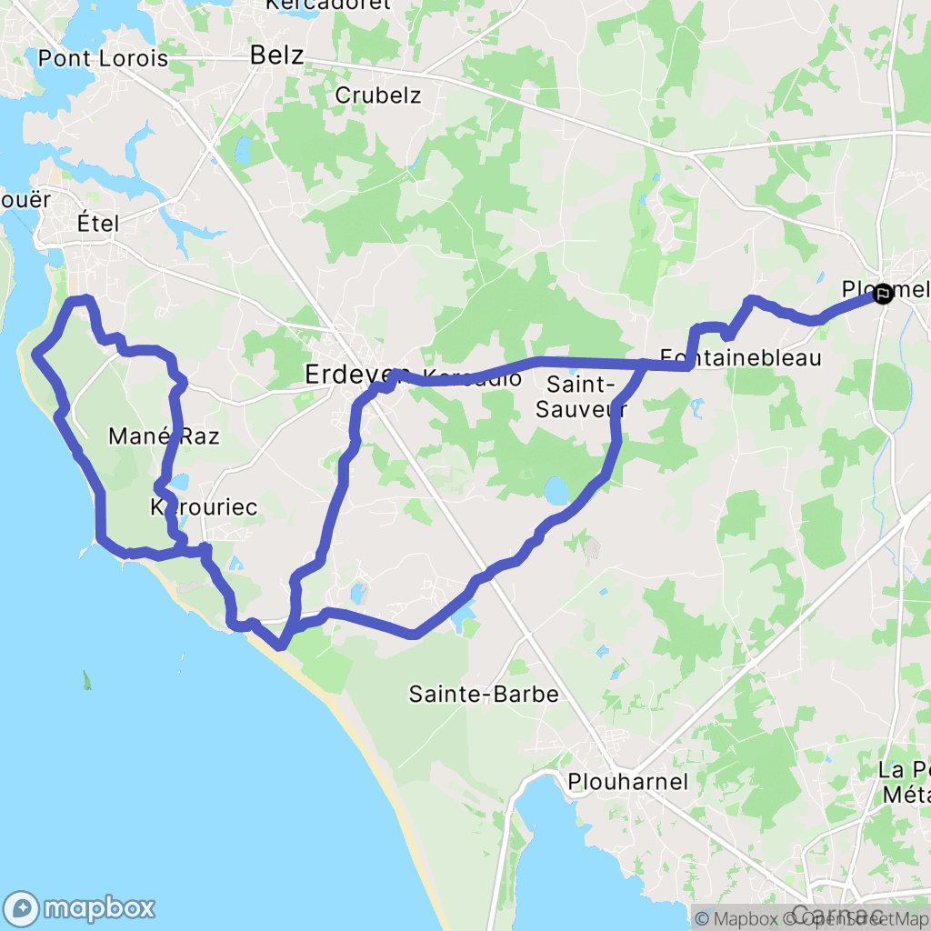 Ploemel : carte du parcours de randonnée - France