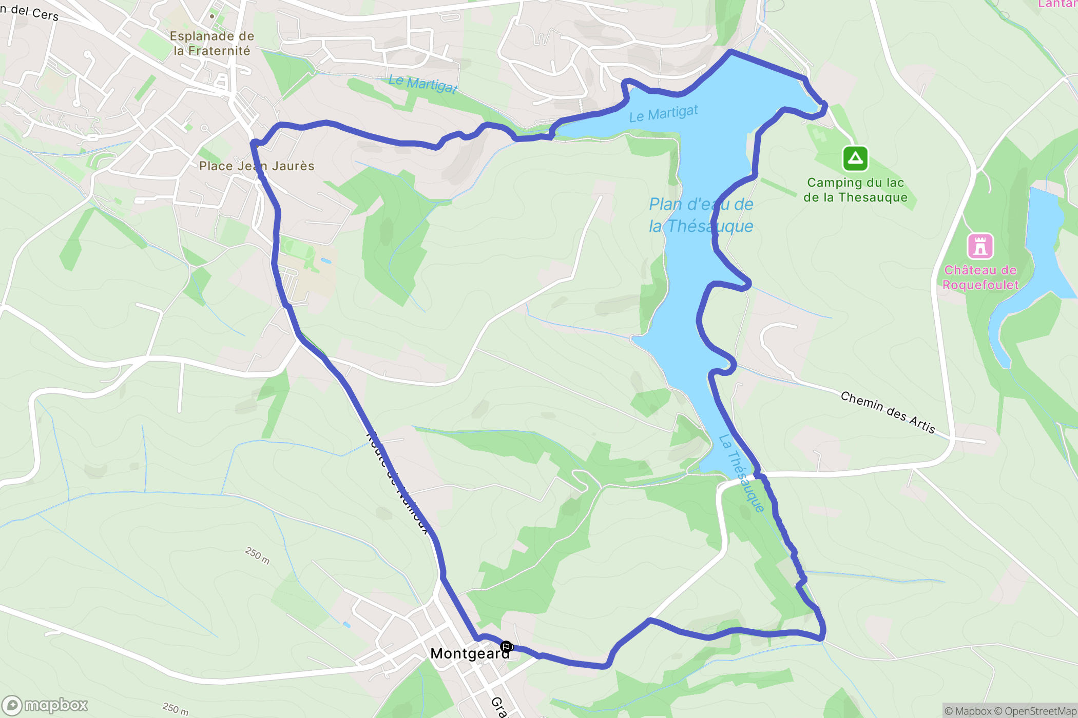 Montgeard : carte du parcours de randonnée - France