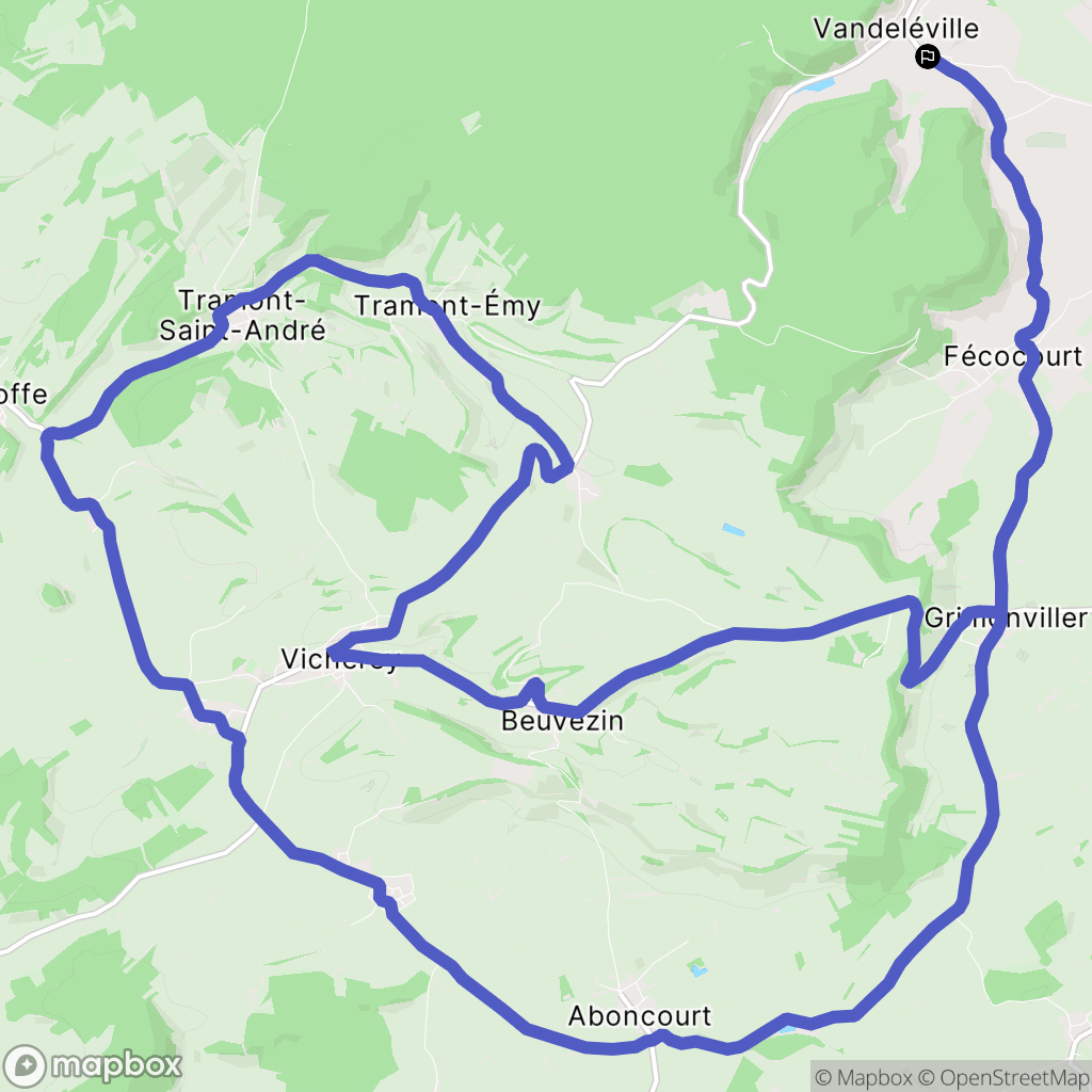 Vandeléville : carte du parcours de randonnée - France