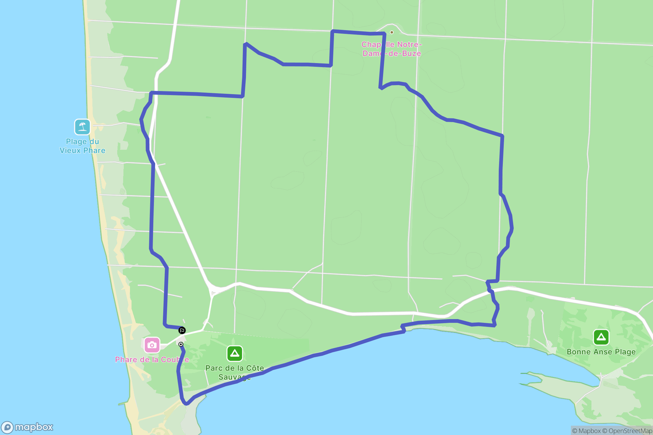La Tremblade : carte du parcours de randonnée - France
