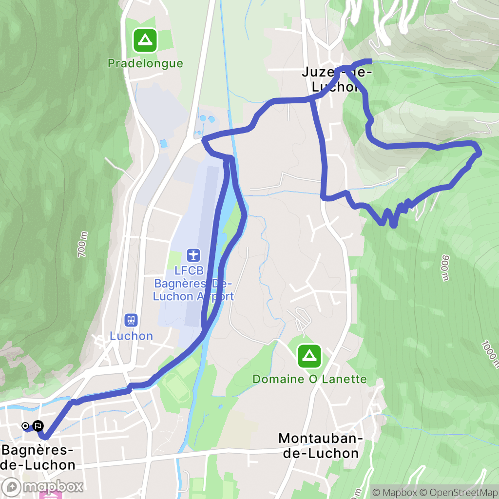 Bagnères-de-Luchon : carte du parcours de randonnée - France
