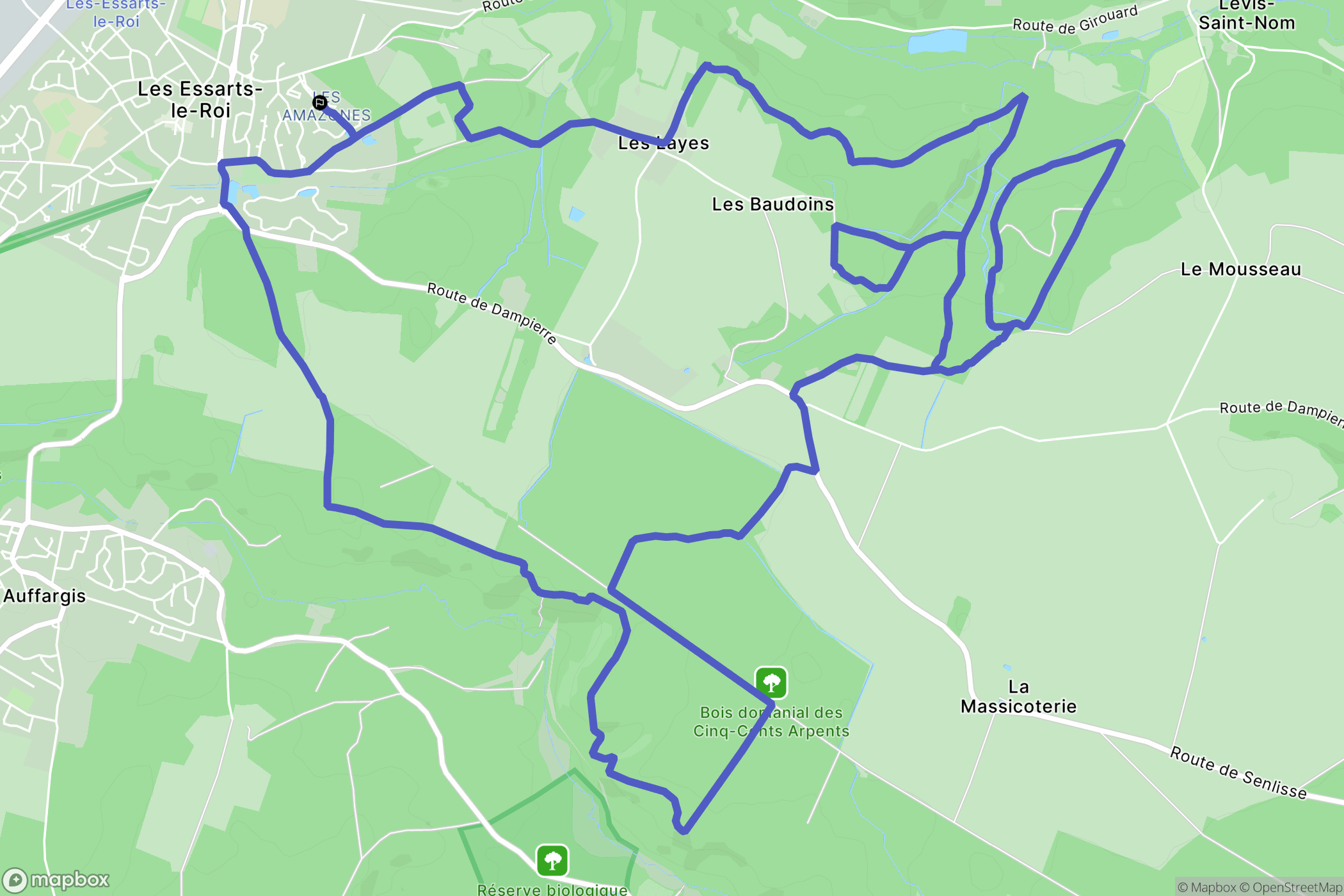 Les Essarts-le-Roi : carte du parcours de randonnée - France