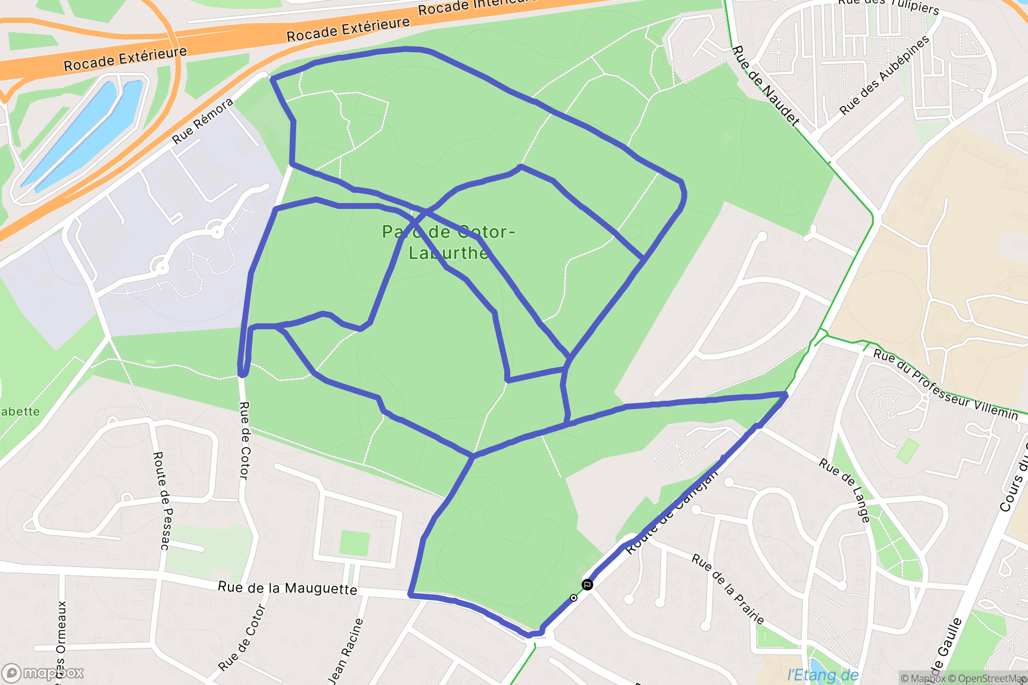 Gradignan : carte du parcours de randonnée - France