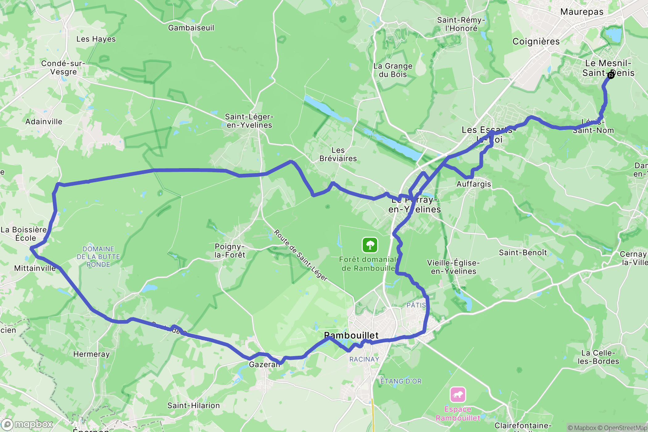Le Mesnil-Saint-Denis : carte du parcours de randonnée - France