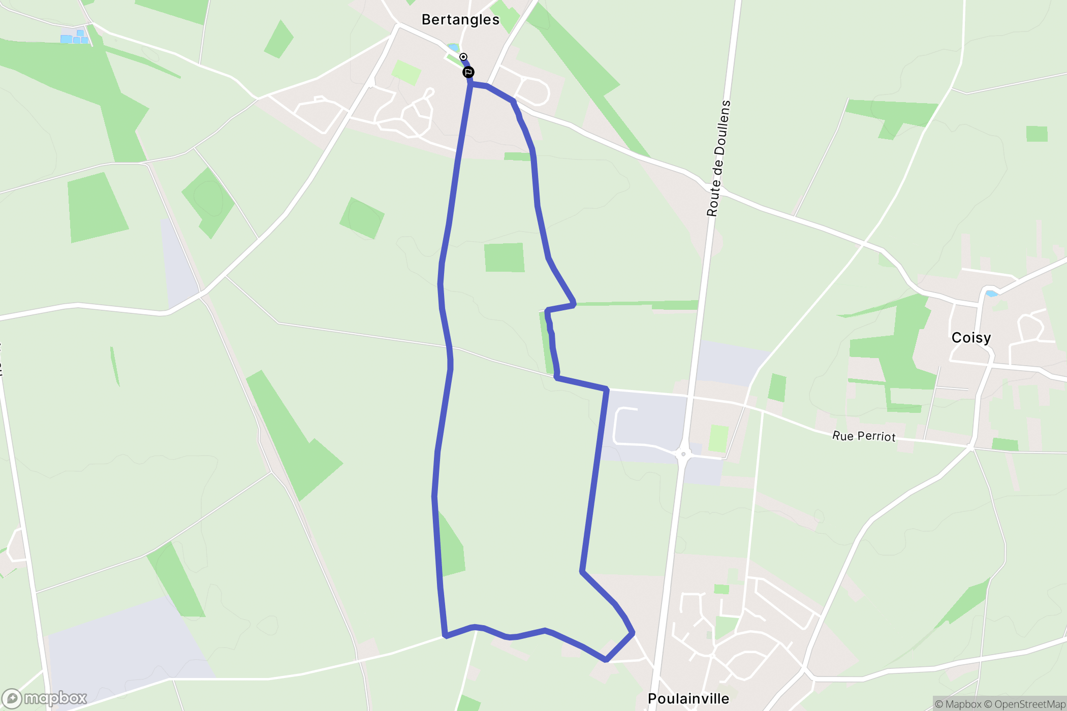 Bertangles : carte du parcours de randonnée - France