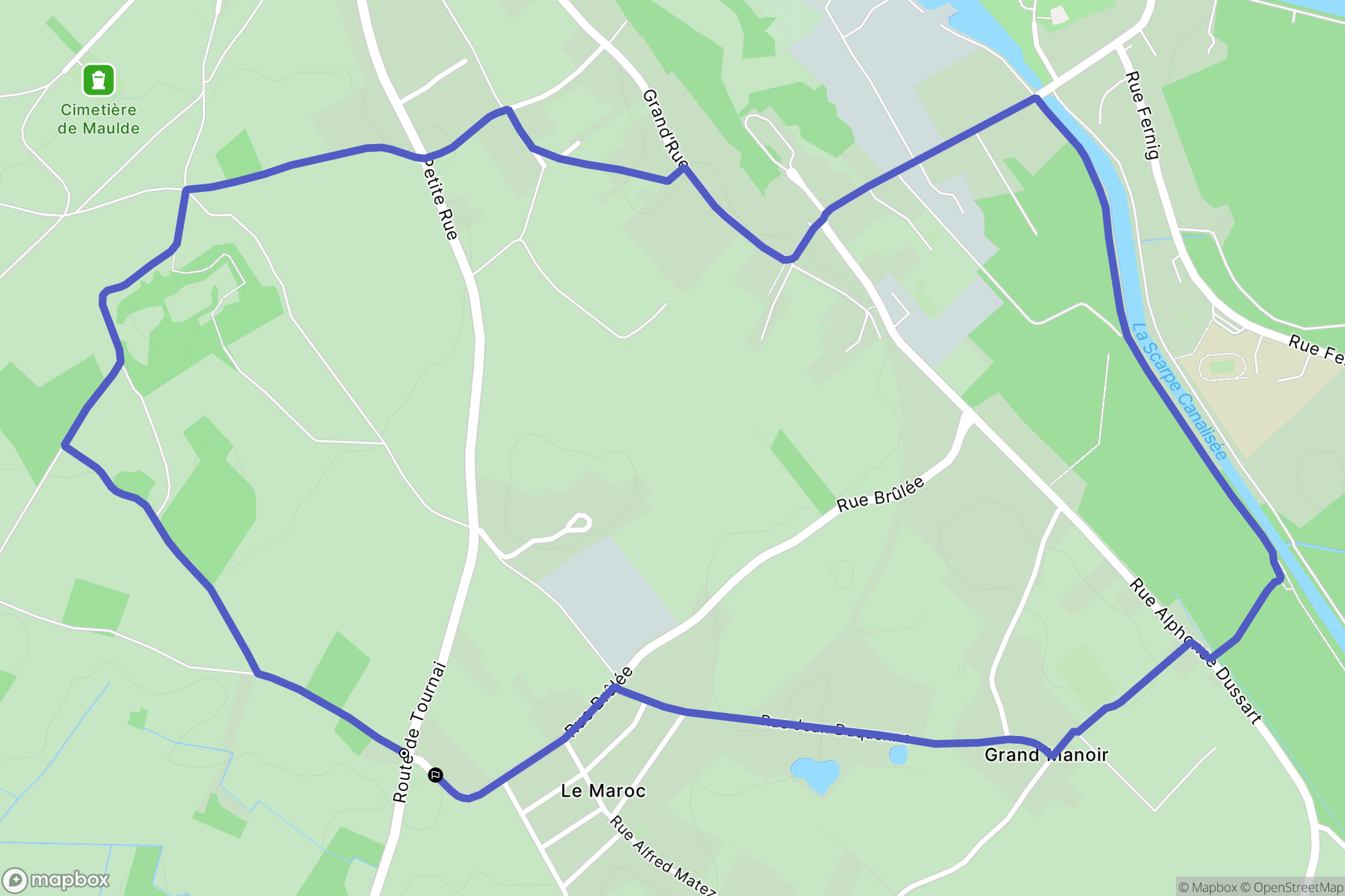 Maulde : carte du parcours de randonnée - France