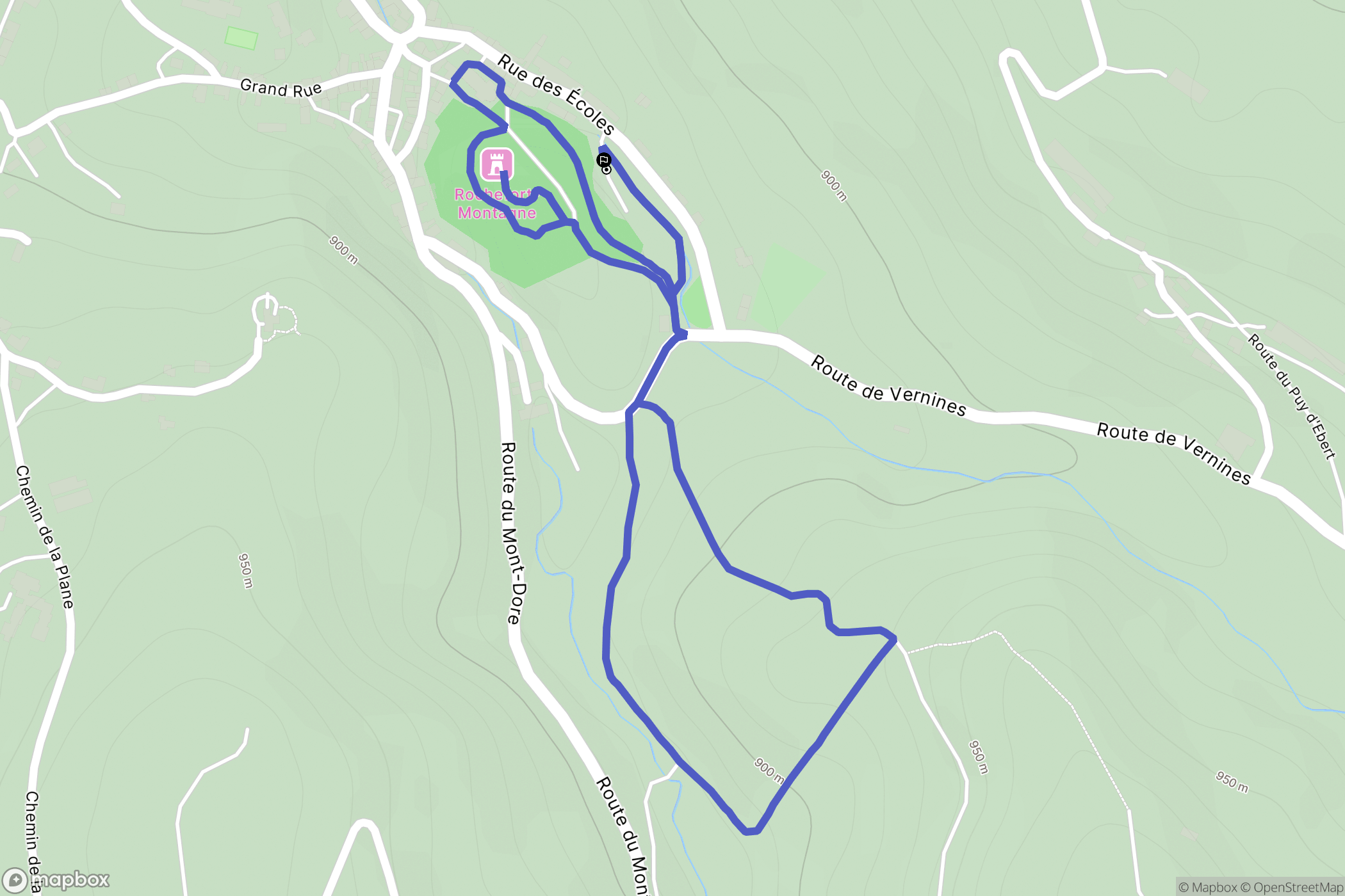Rochefort-Montagne : carte du parcours de randonnée - France