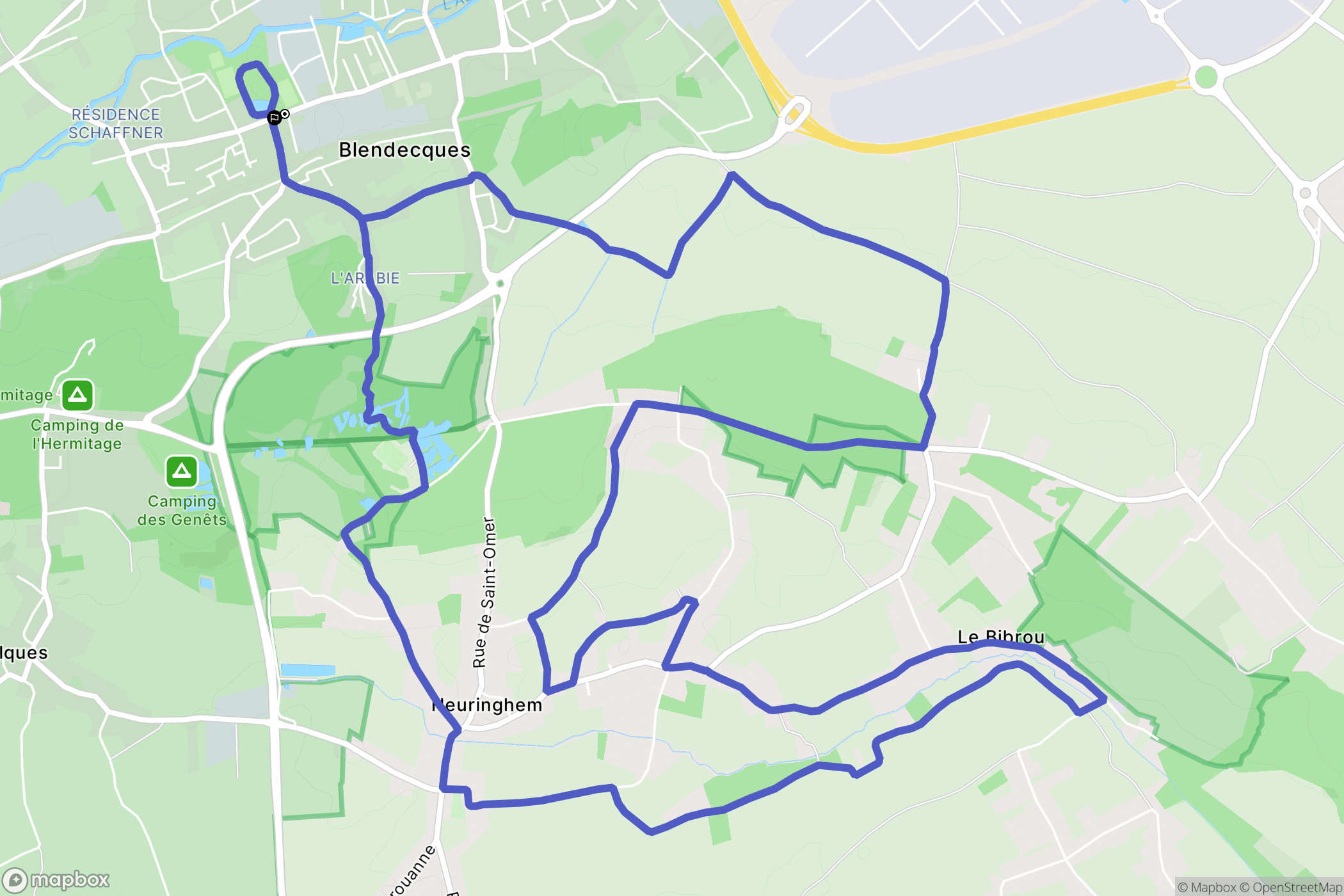 Blendecques : carte du parcours de randonnée - France