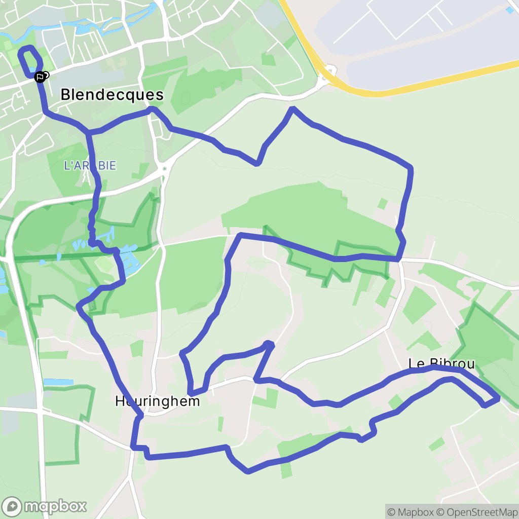 Blendecques : carte du parcours de randonnée - France