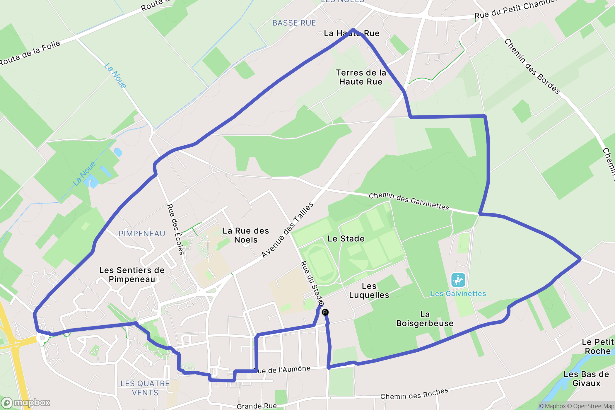 Vineuil : carte du parcours de randonnée - France