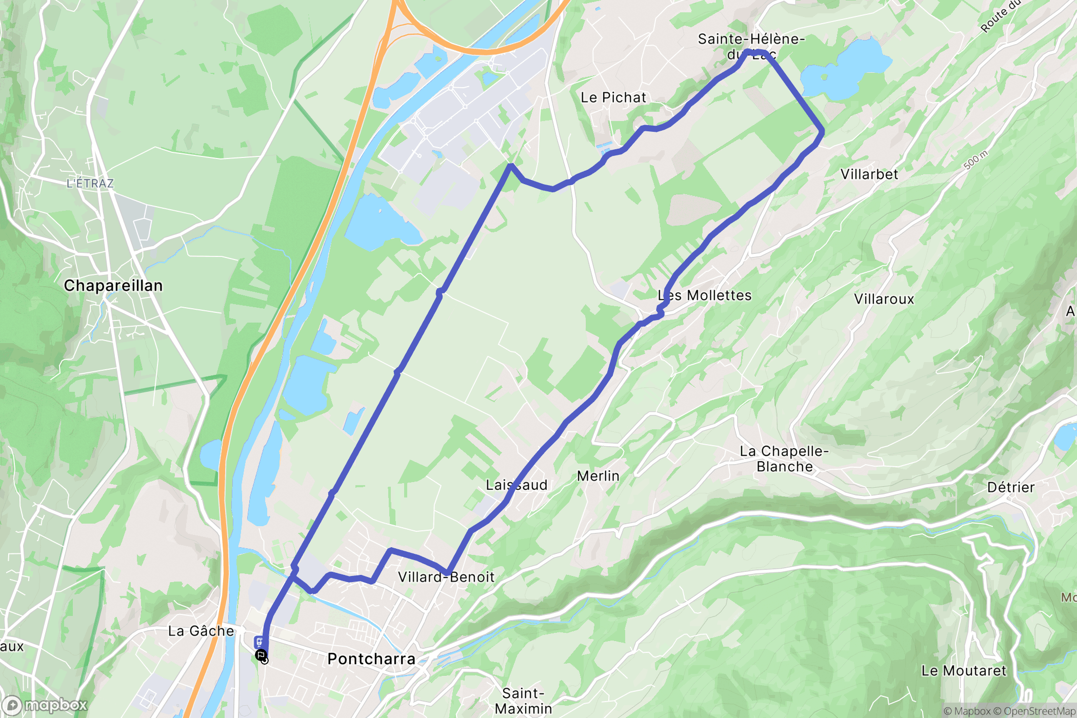 Pontcharra : carte du parcours de randonnée - France