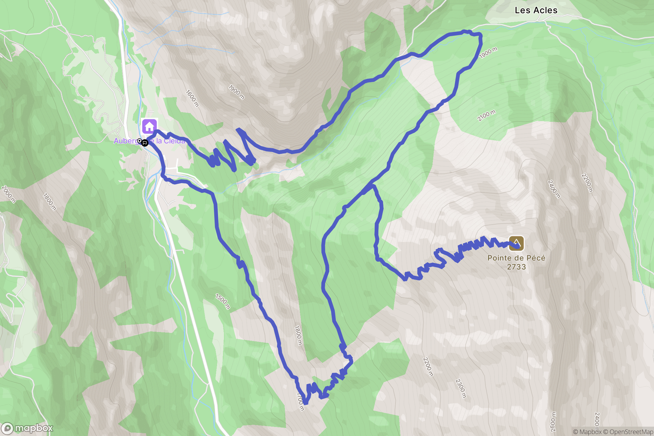 Névache : carte du parcours de randonnée - France