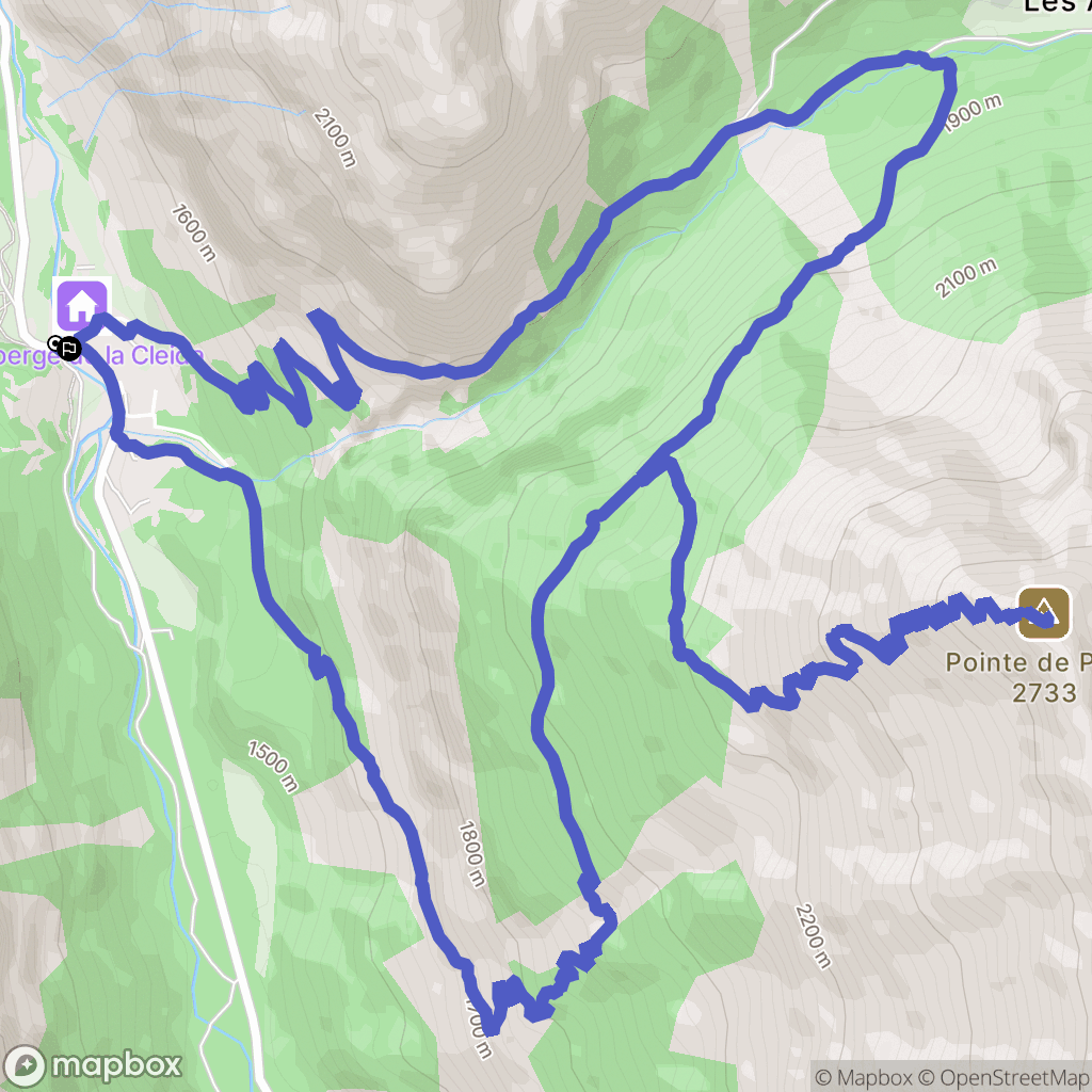 Névache : carte du parcours de randonnée - France