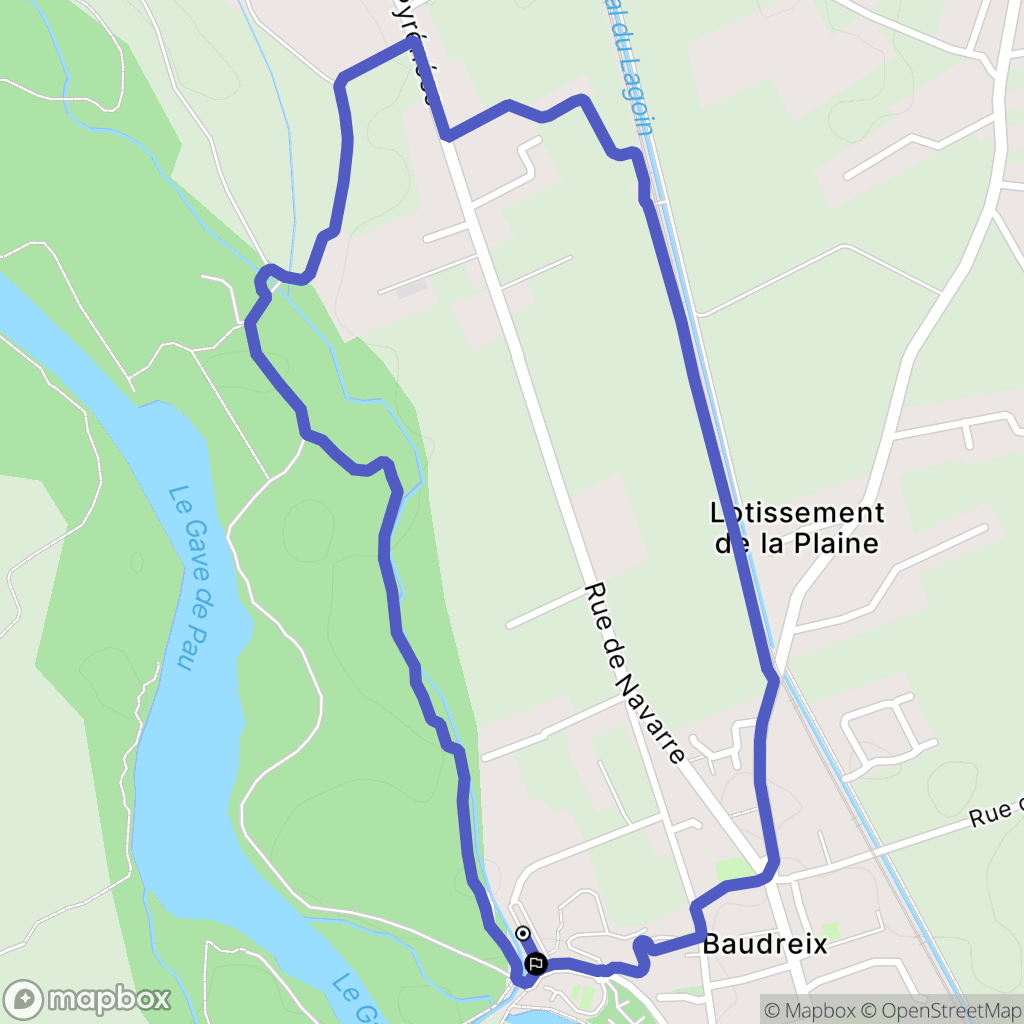 Baudreix : carte du parcours de randonnée - France