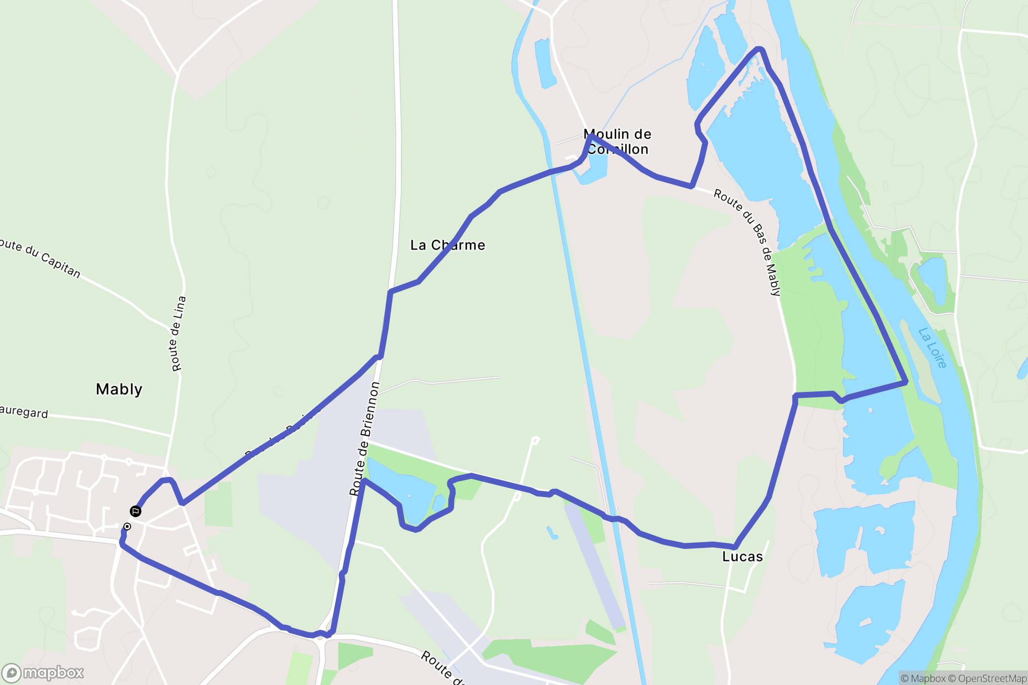 Mably : carte du parcours de randonnée - France