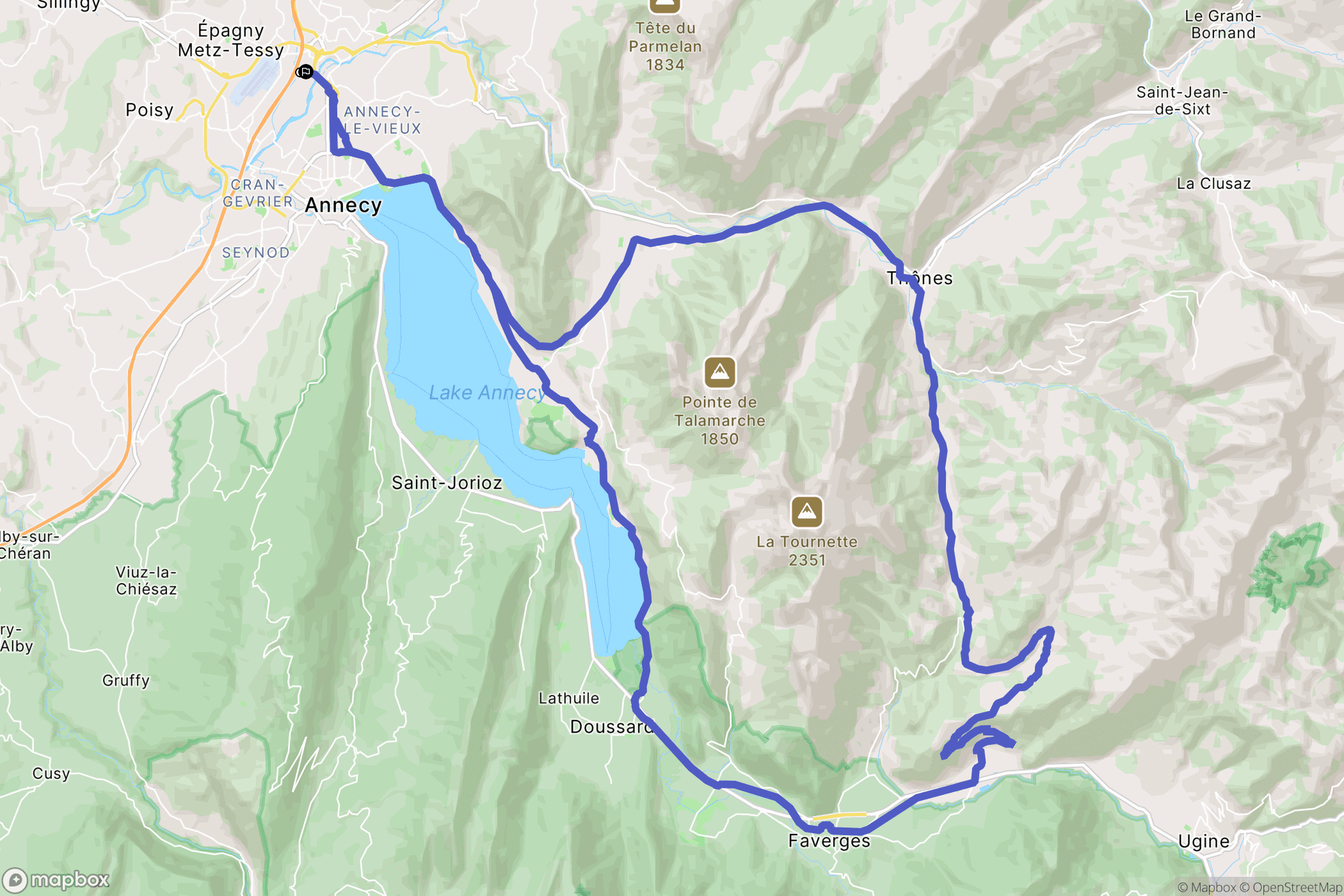 Epagny Metz-Tessy : carte du parcours de randonnée - France