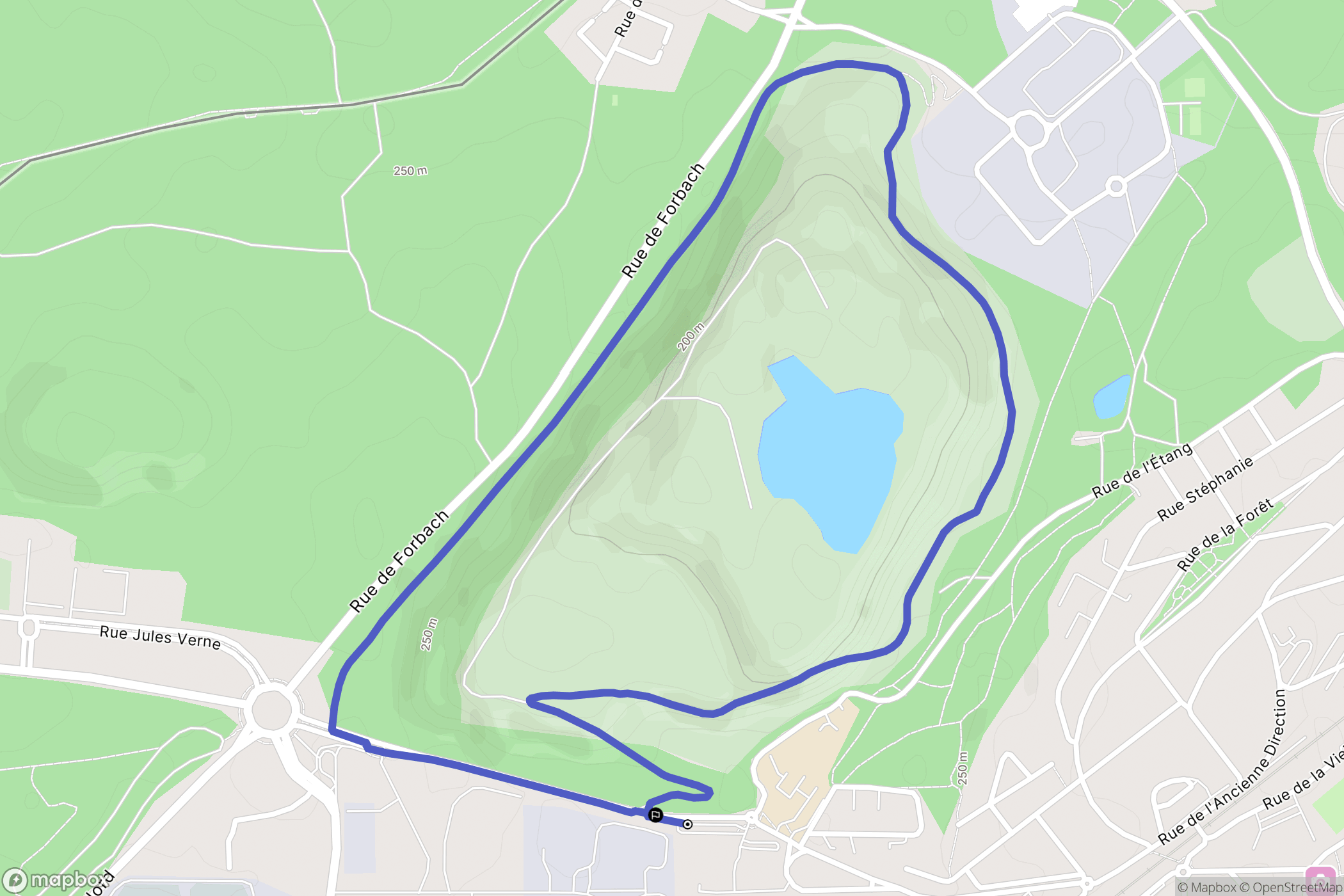 Forbach : carte du parcours de randonnée - France