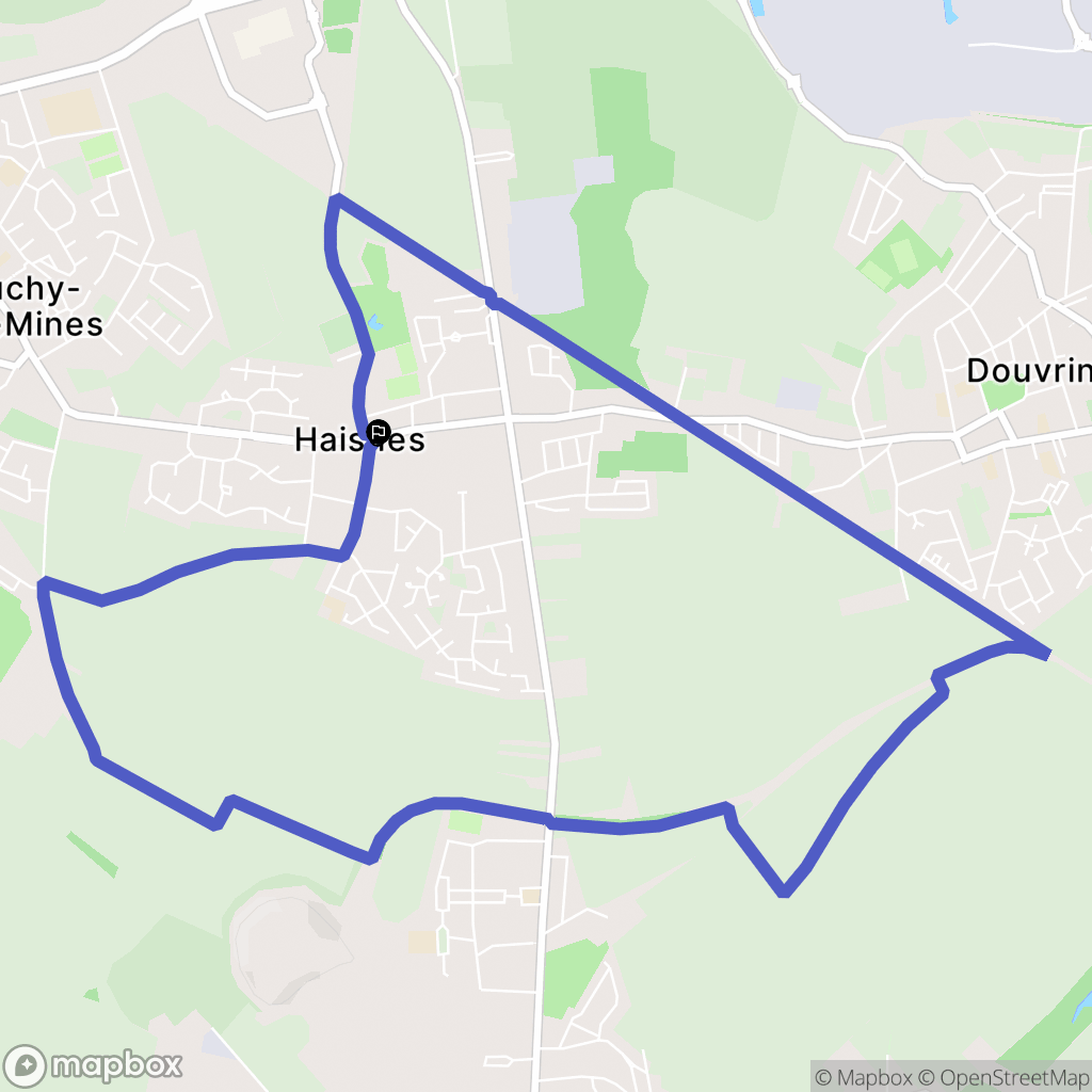 Haisnes : carte du parcours de randonnée - France