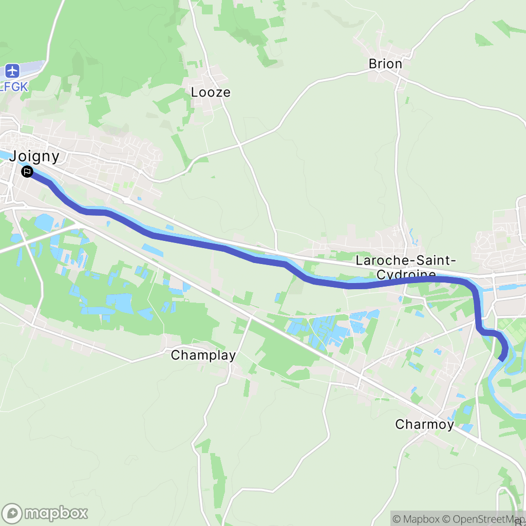 Joigny : carte du parcours de randonnée - France