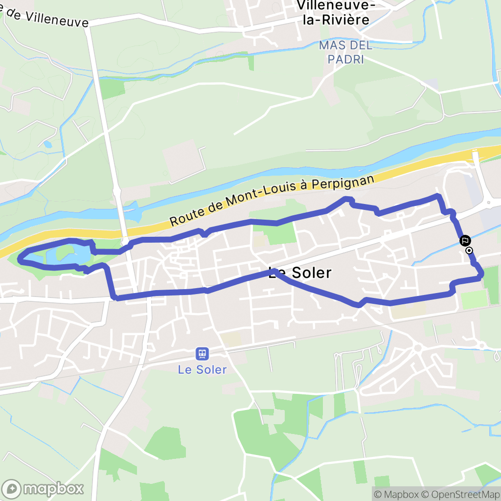 Le Soler : carte du parcours de randonnée - France