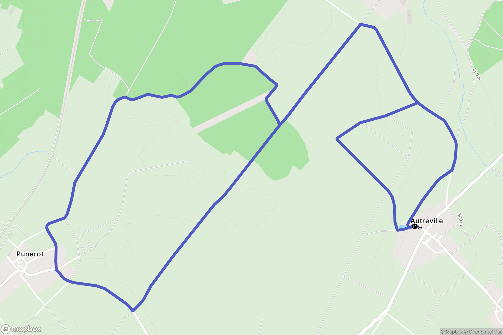 Autreville : carte du parcours de randonnée - France