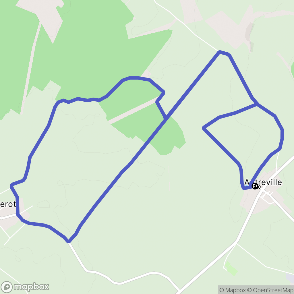 Autreville : carte du parcours de randonnée - France