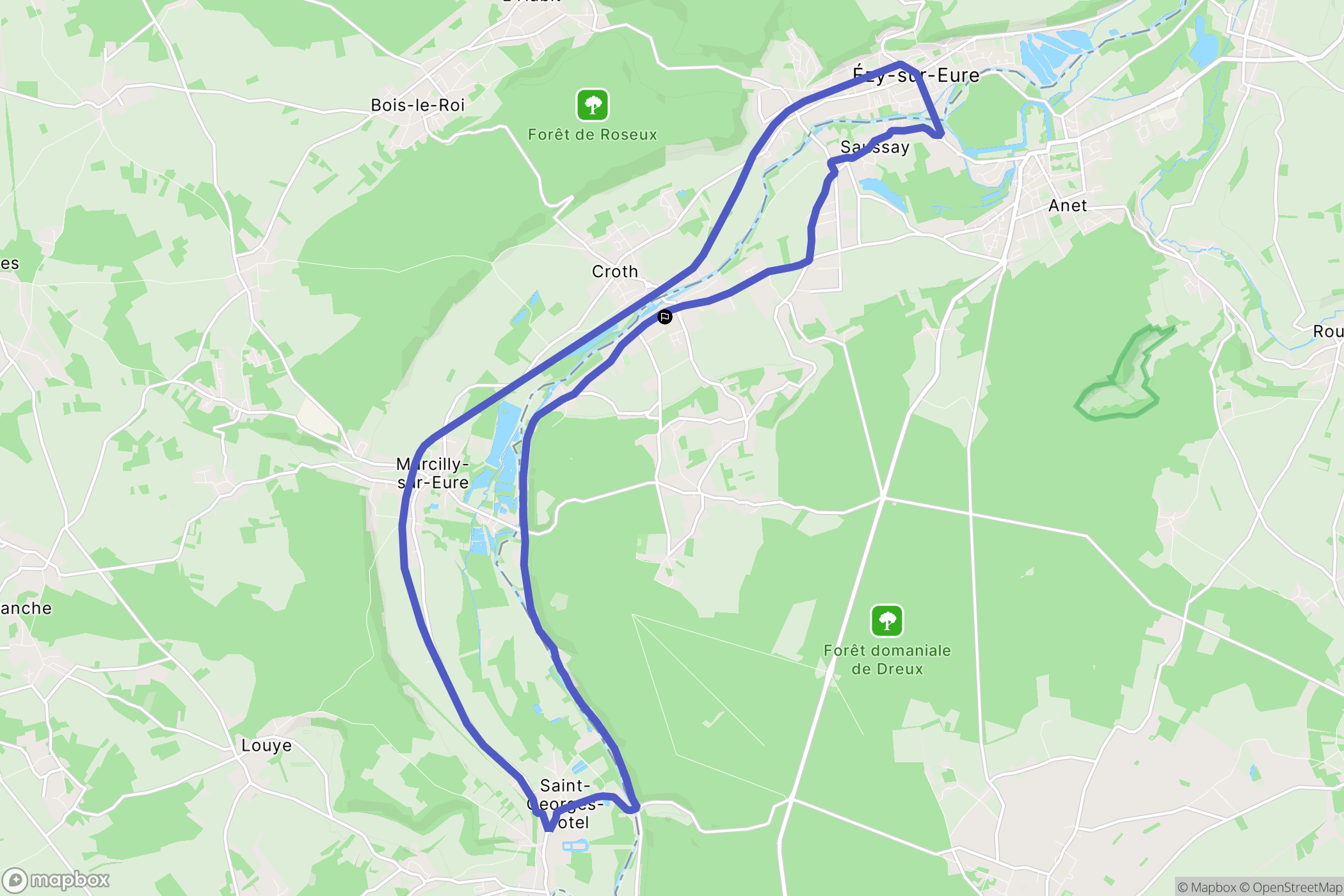 Sorel-Moussel : carte du parcours de randonnée - France