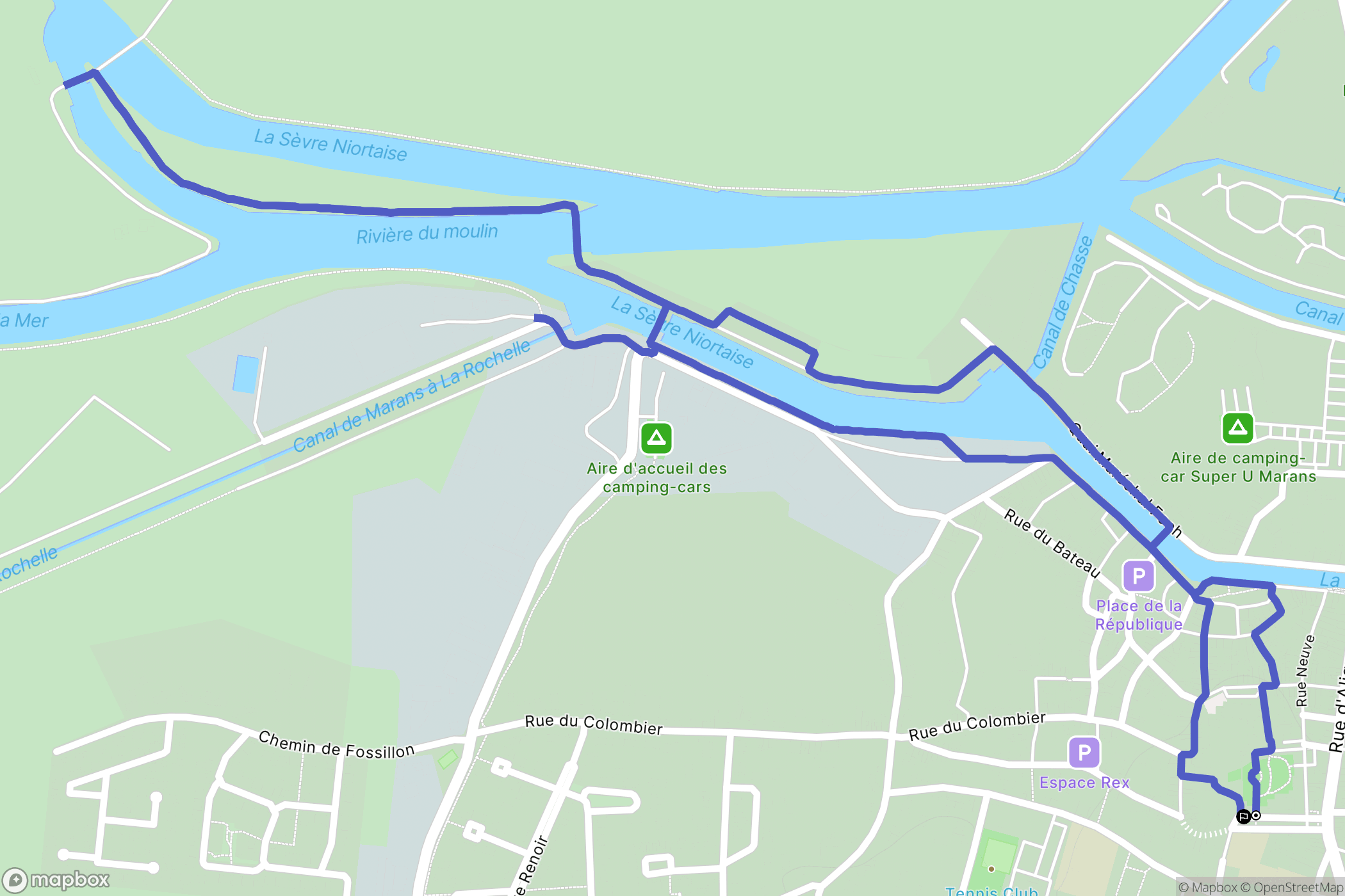 Marans : carte du parcours de randonnée - France