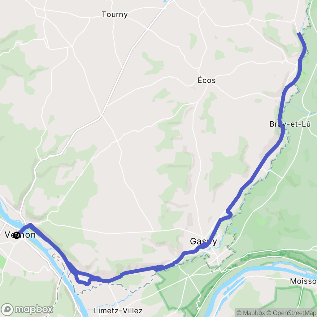 Vernon : carte du parcours de randonnée - France