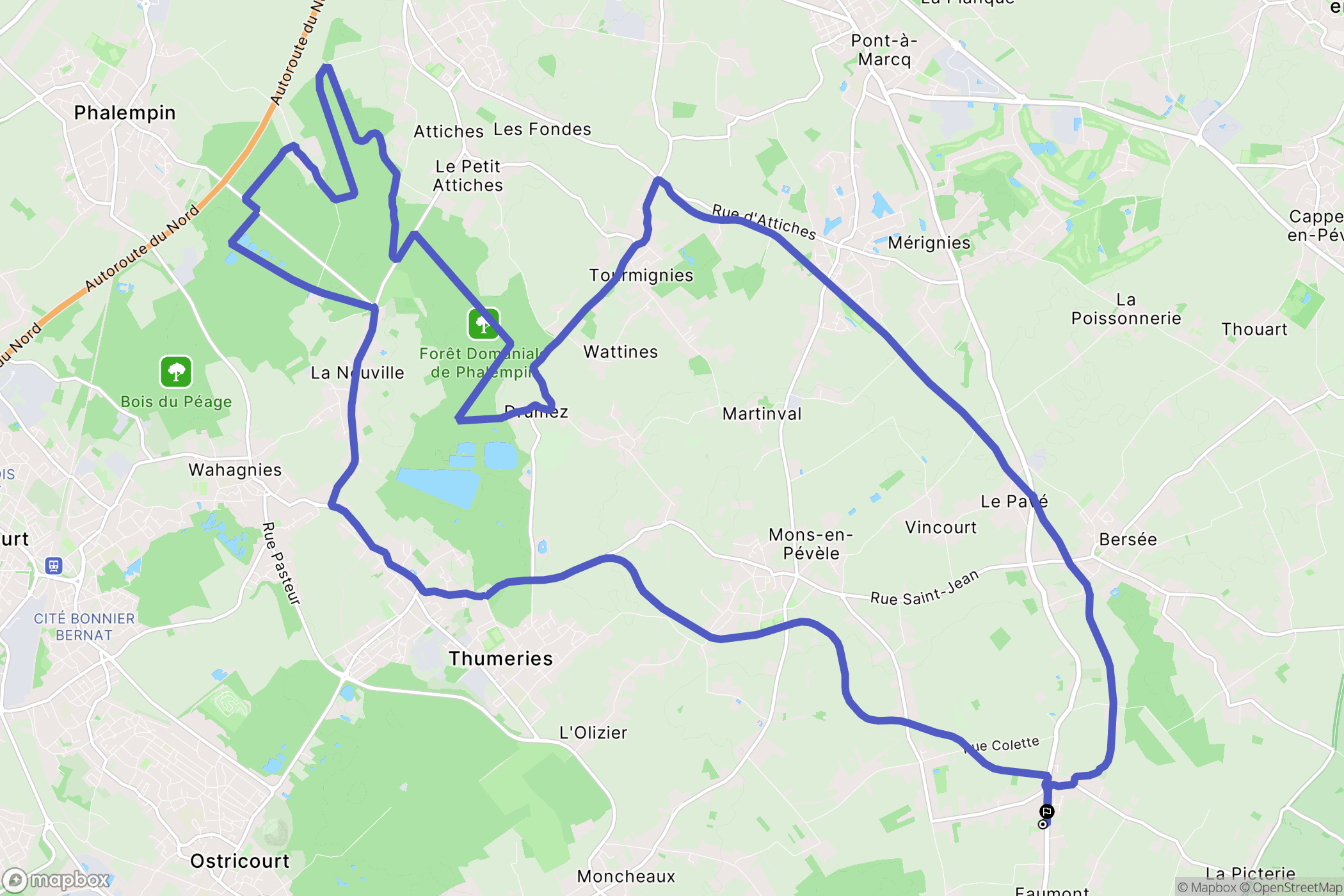 Faumont : carte du parcours de randonnée - France