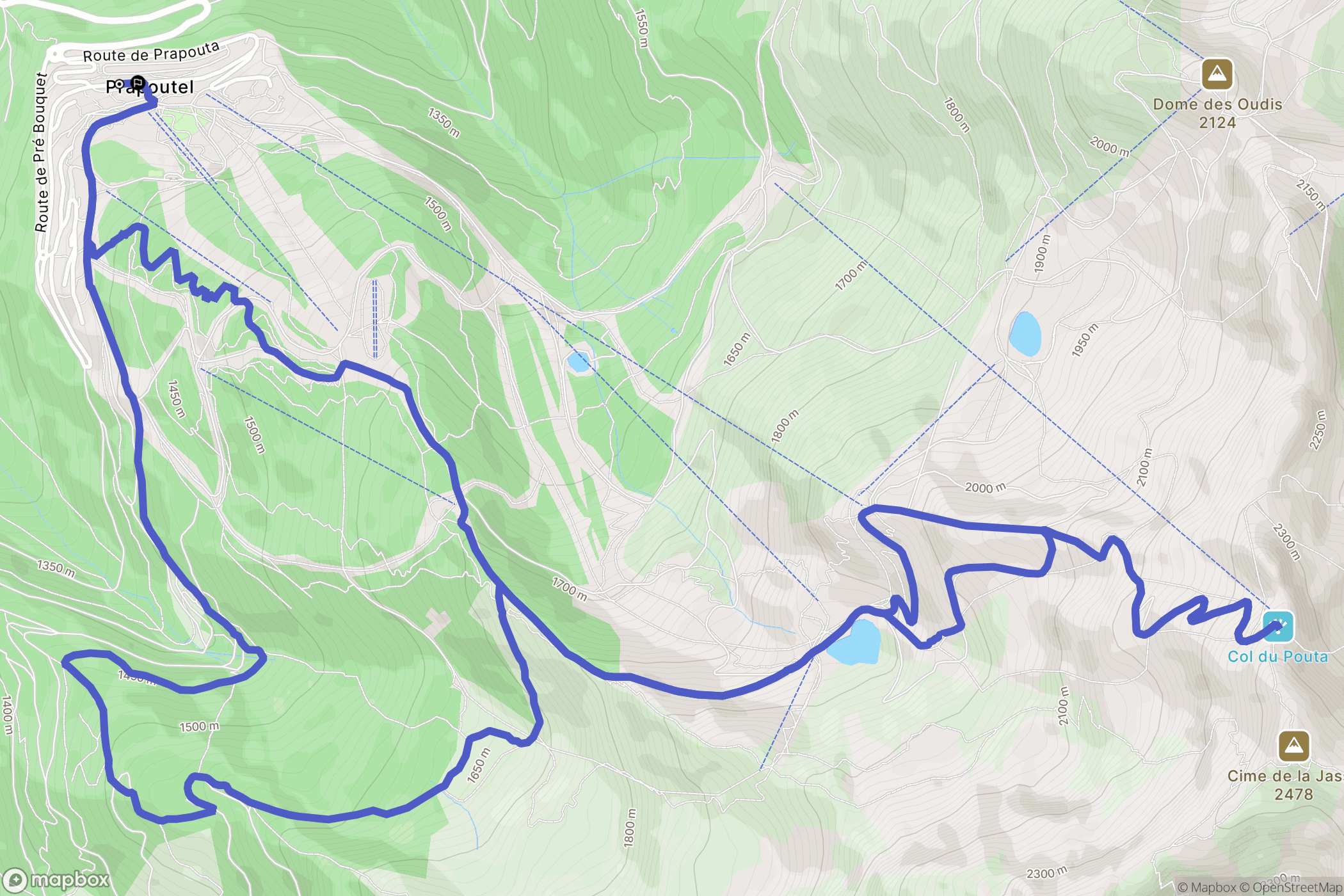 Les Adrets : carte du parcours de randonnée - France