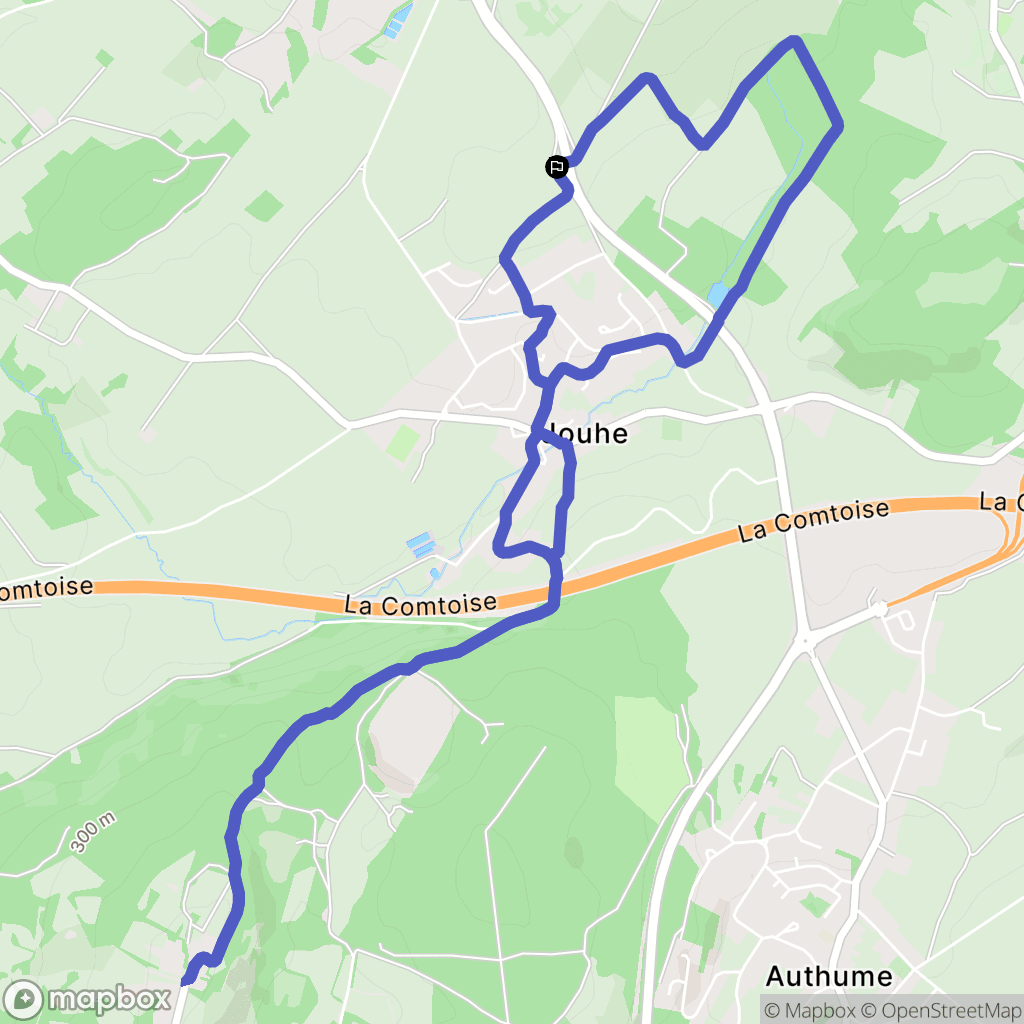 Jouhe : carte du parcours de randonnée - France