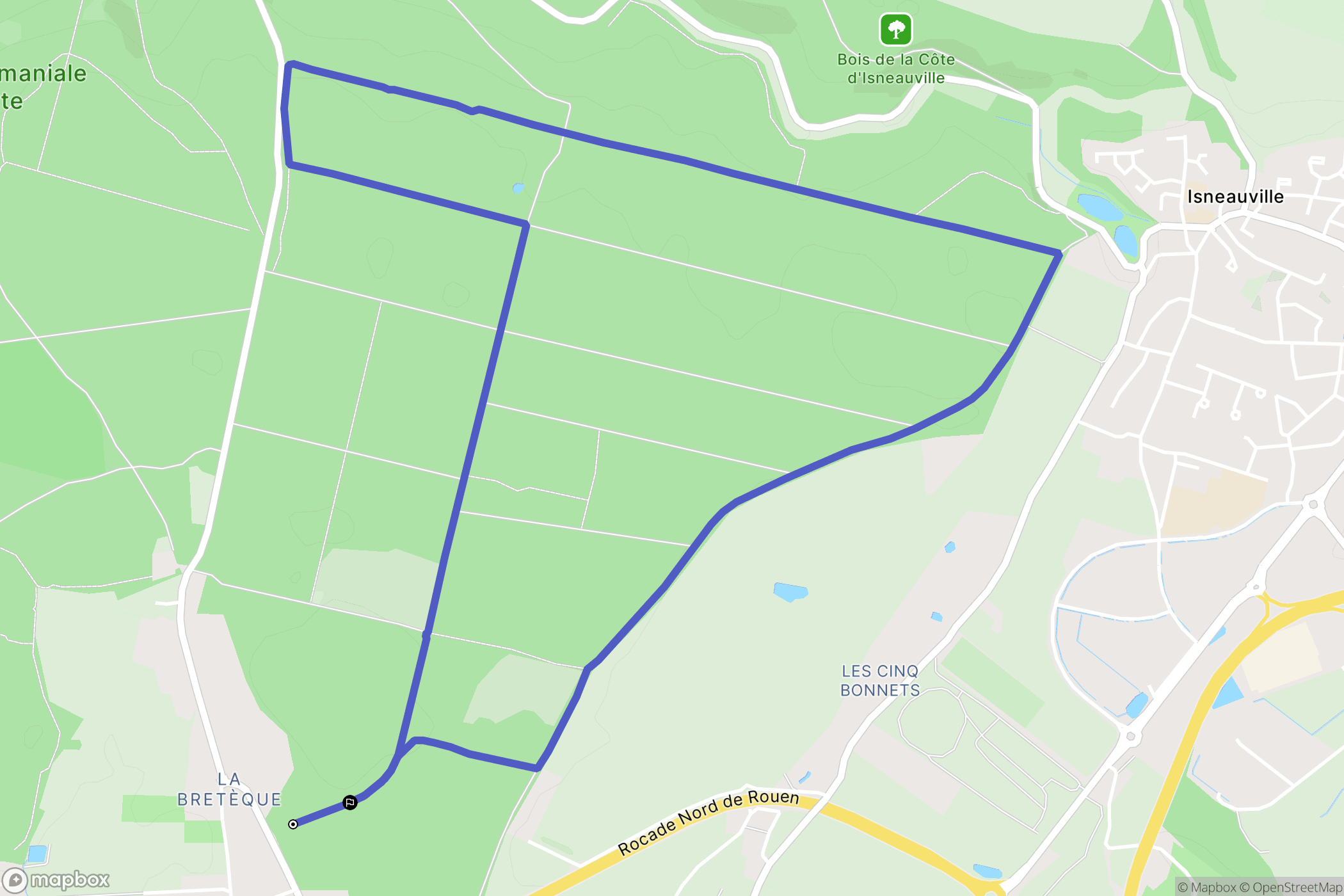 Houppeville : carte du parcours de randonnée - France