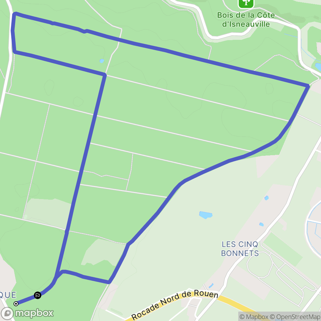 Houppeville : carte du parcours de randonnée - France