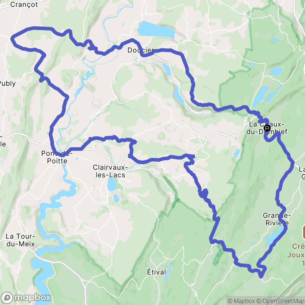 La Chaux-du-Dombief : carte du parcours de randonnée - France