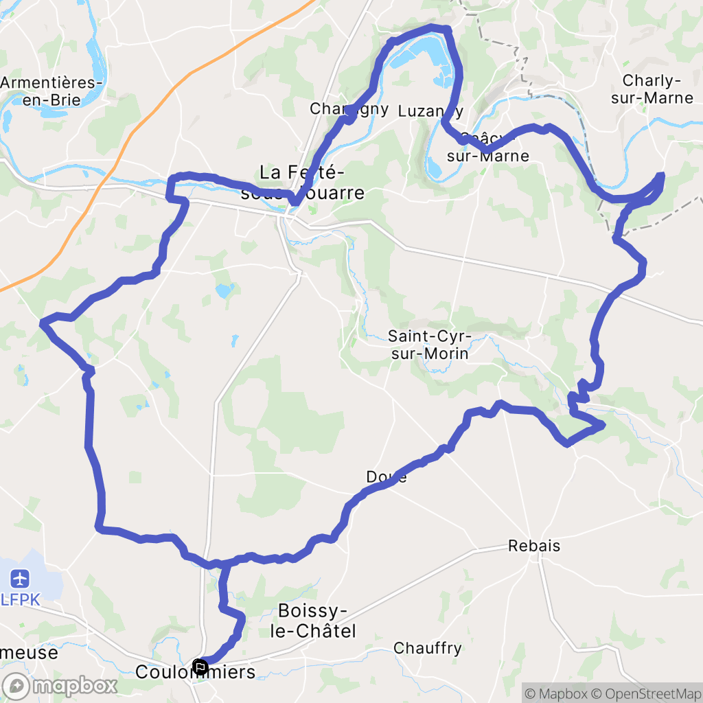 Coulommiers : carte du parcours de randonnée - France