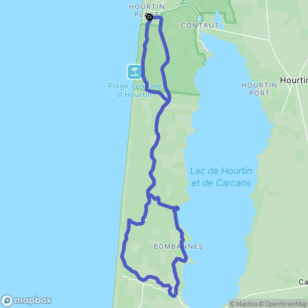 Hourtin : carte du parcours de randonnée - France
