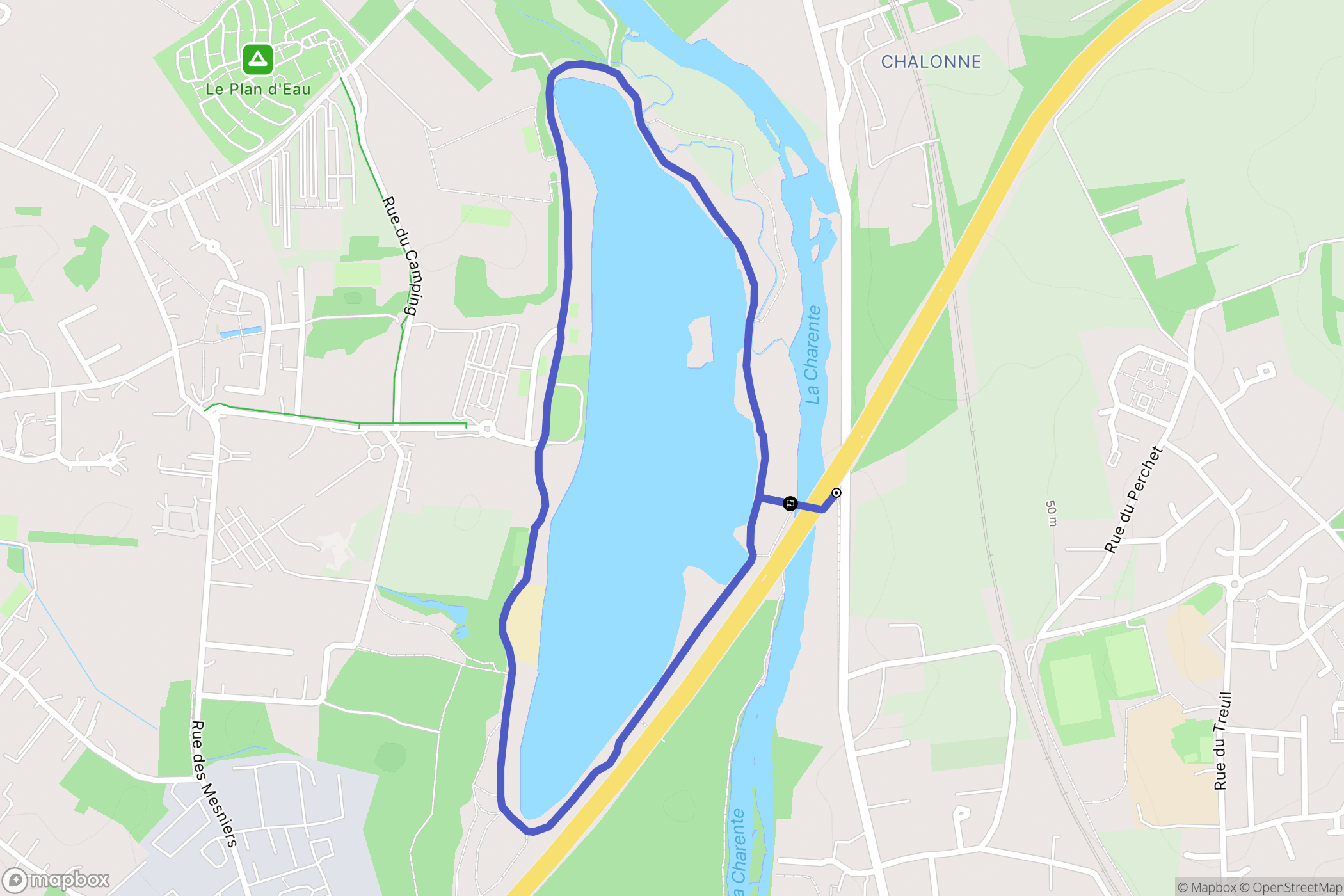 Gond-Pontouvre : carte du parcours de randonnée - France