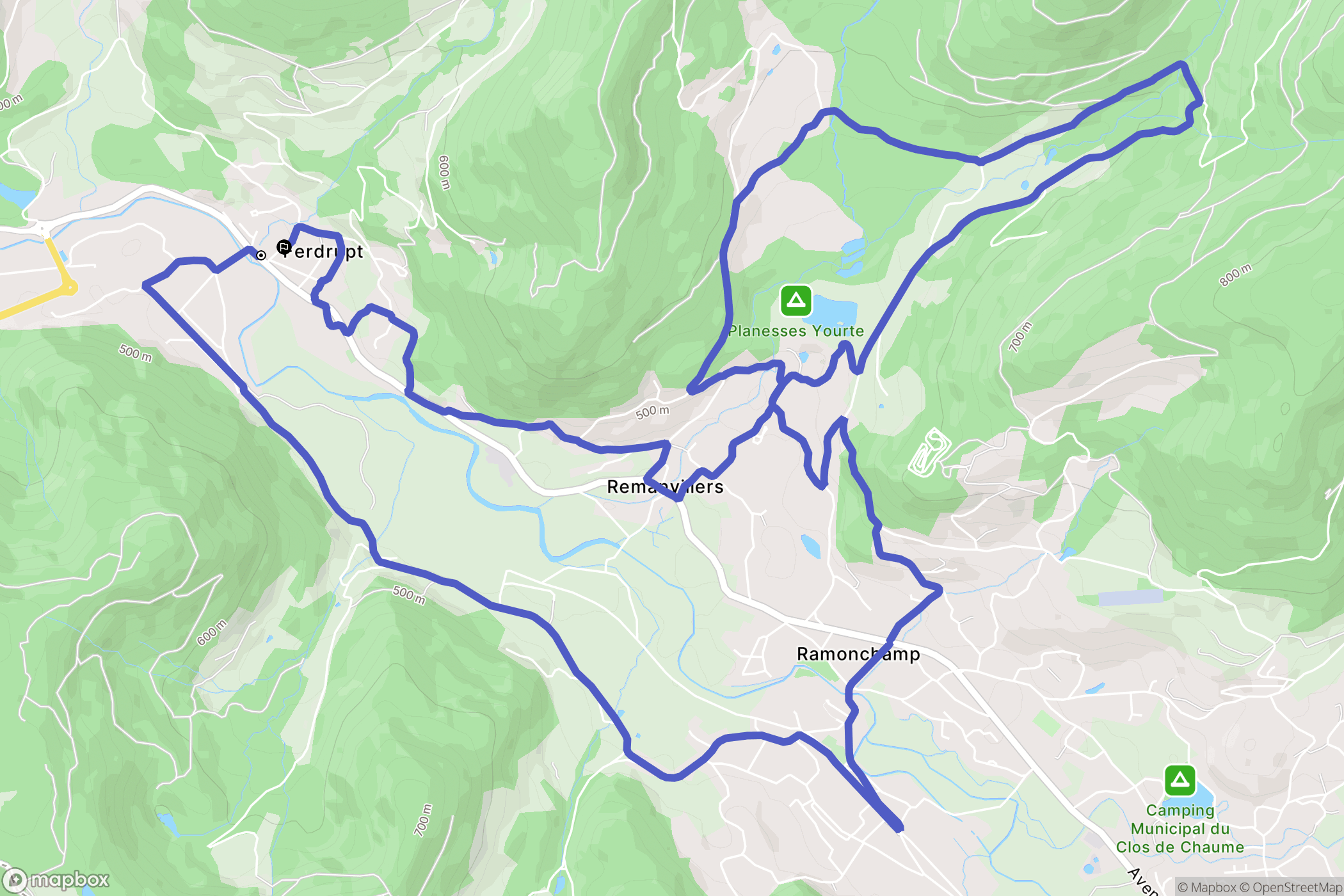 Ferdrupt : carte du parcours de randonnée - France
