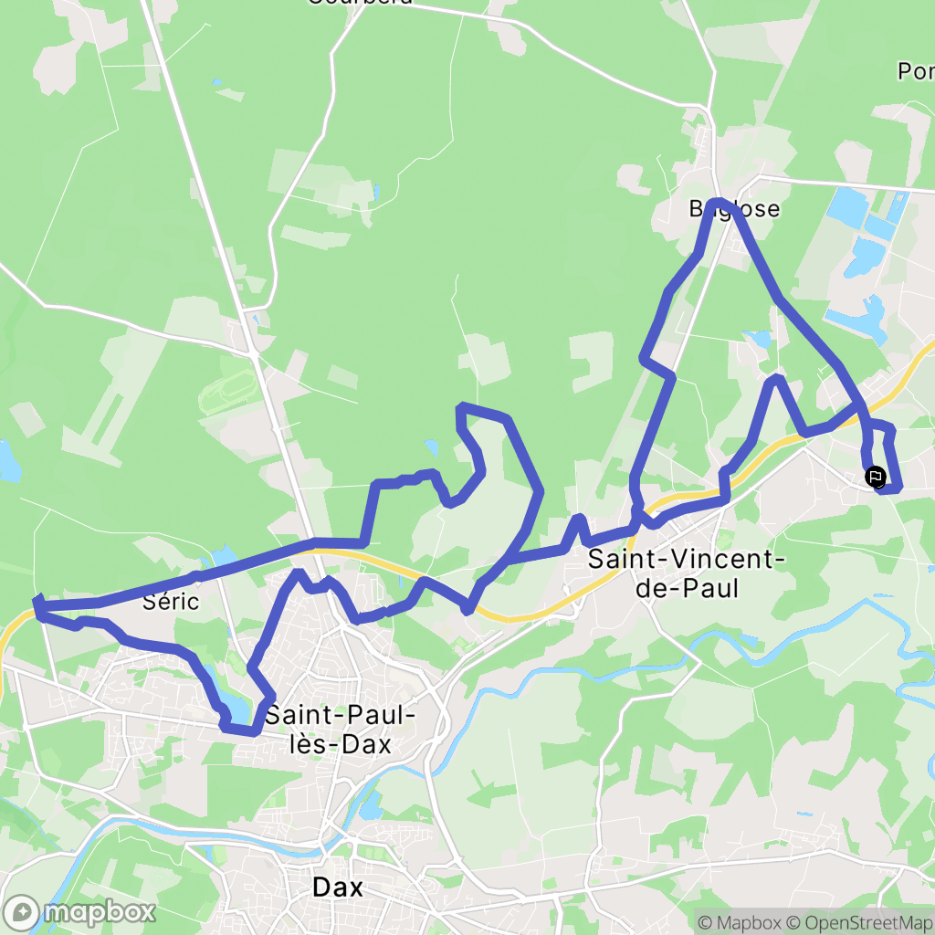 Téthieu : carte du parcours de randonnée - France