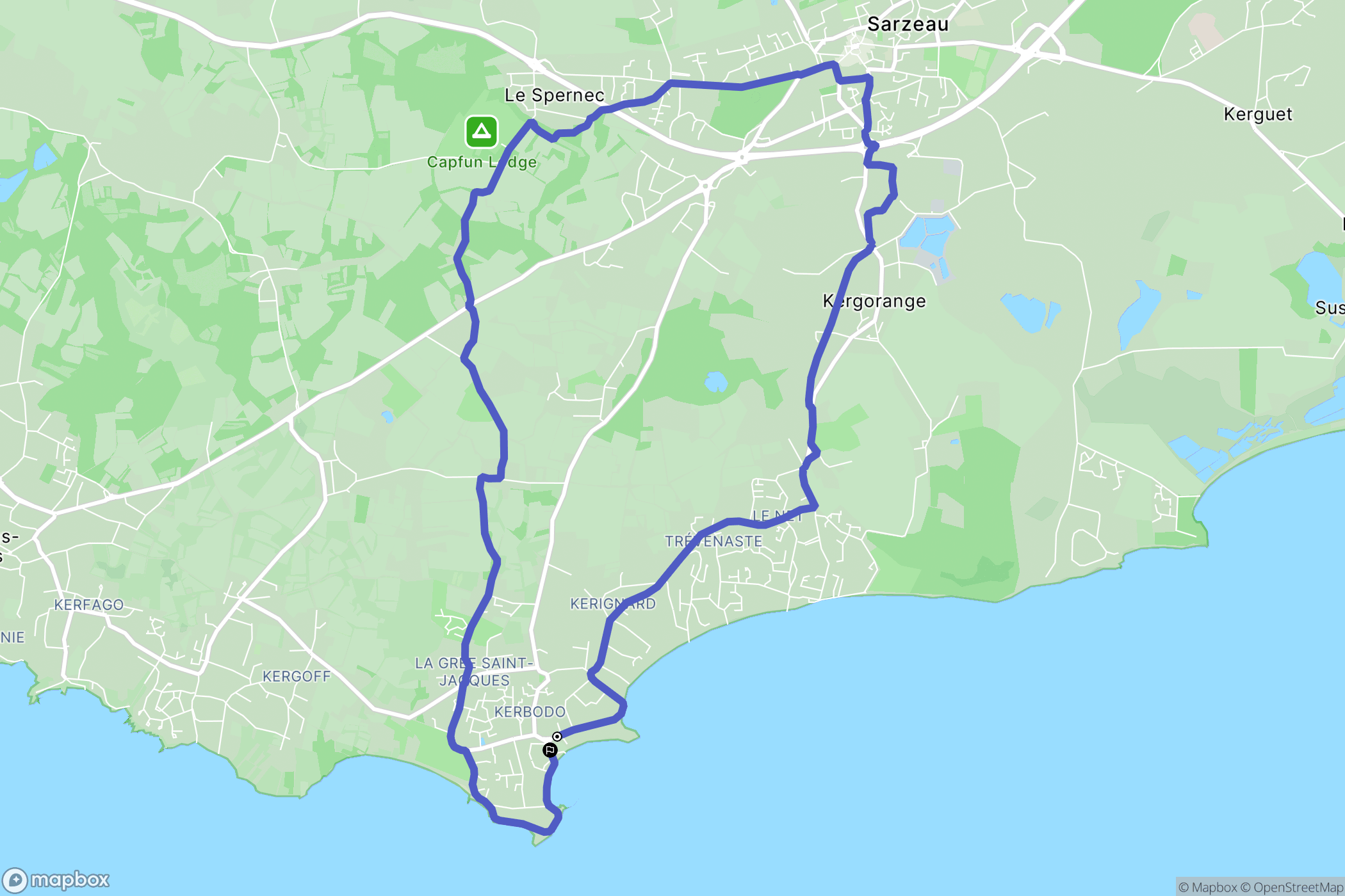 Sarzeau : carte du parcours de randonnée - France