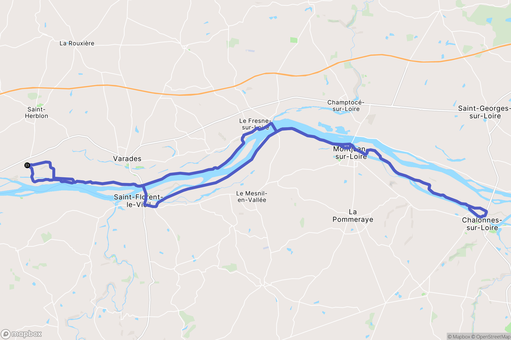 Vair-sur-Loire : carte du parcours de randonnée - France