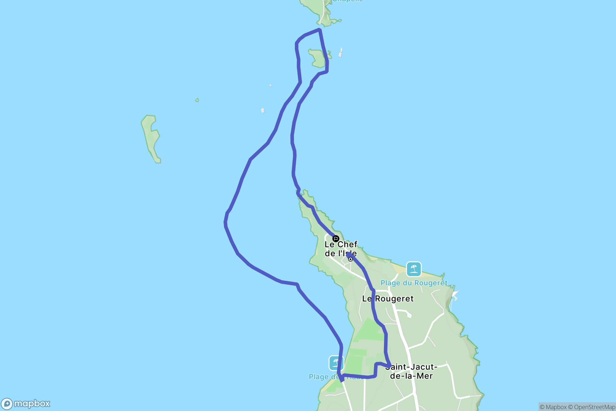 Saint-Jacut-de-la-Mer : carte du parcours de randonnée - France