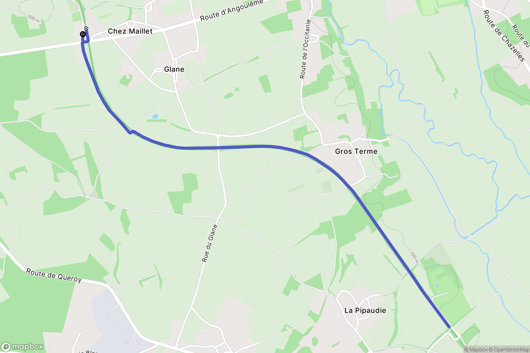 Pranzac : carte du parcours de randonnée - France