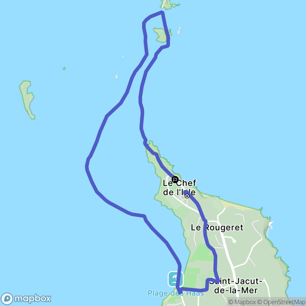 Saint-Jacut-de-la-Mer : carte du parcours de randonnée - France