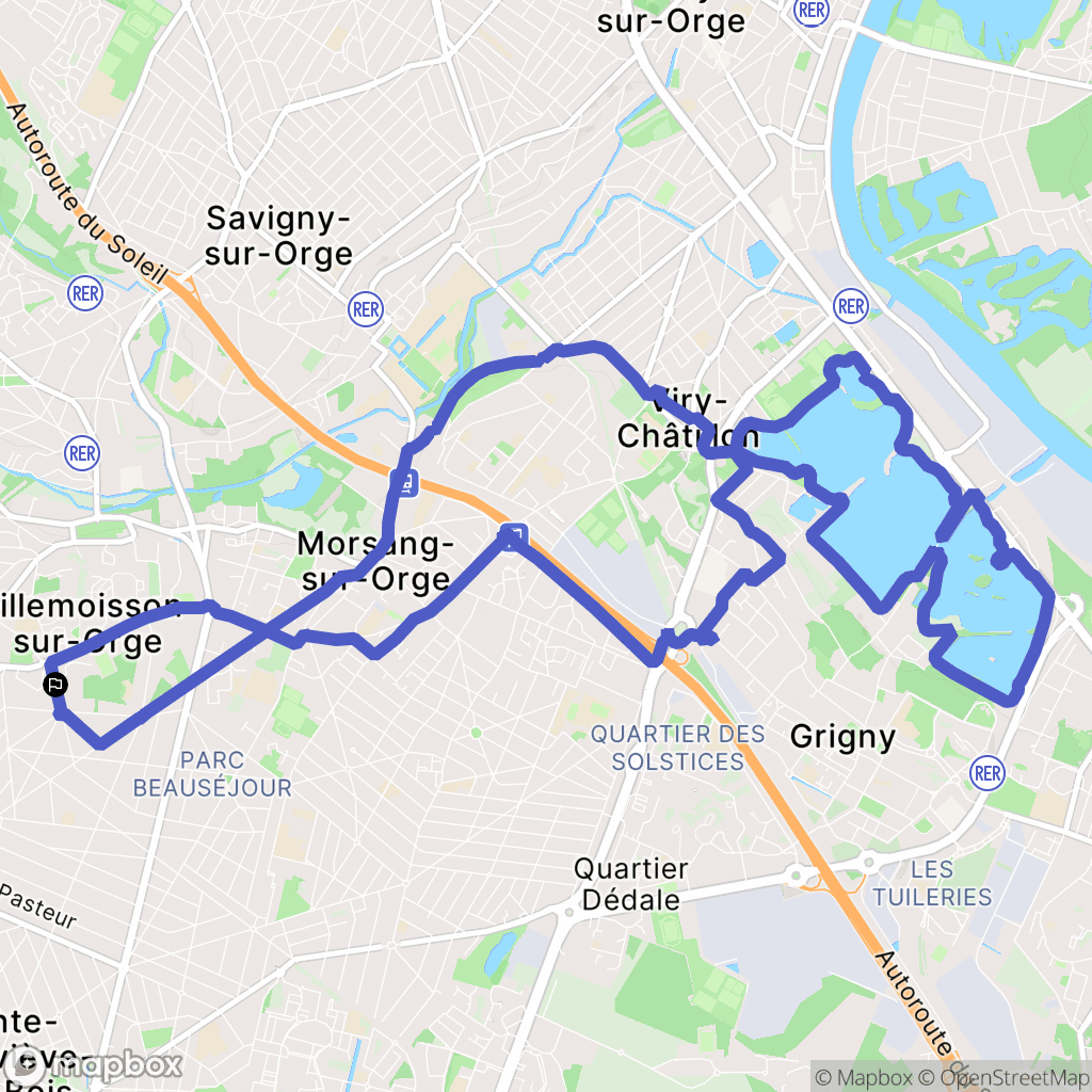 Villemoisson-sur-Orge : carte du parcours de randonnée - France