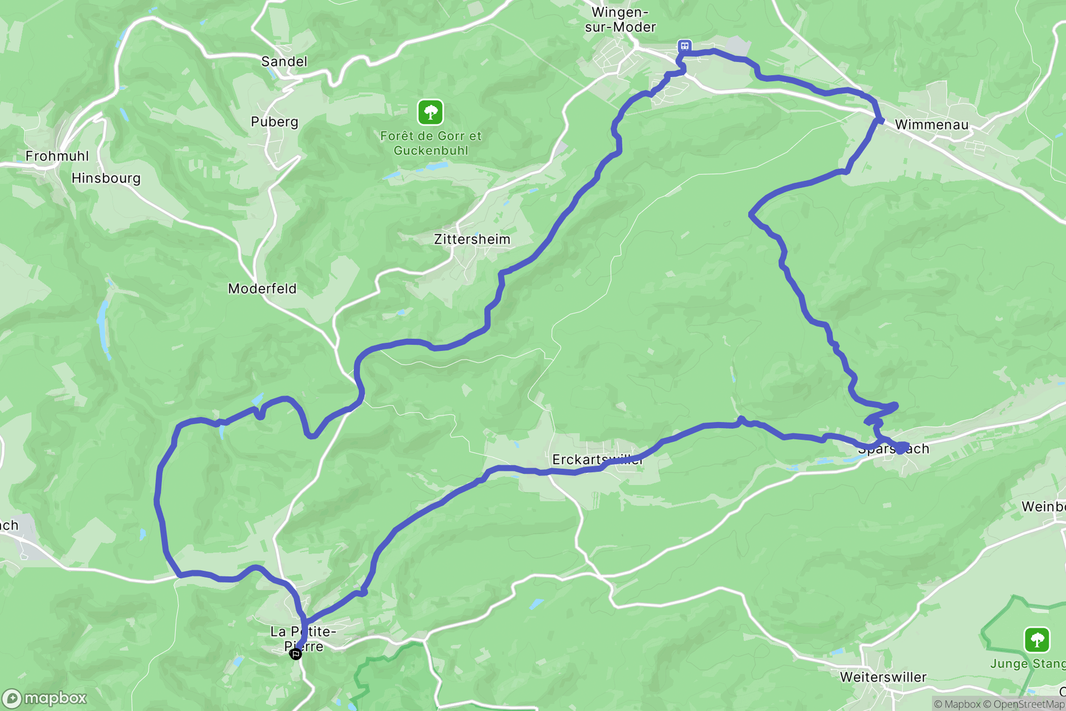 La Petite-Pierre : carte du parcours de randonnée - France